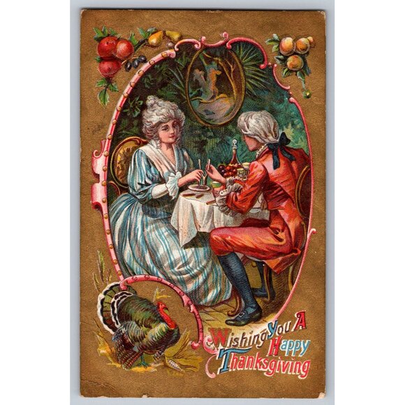 Set Of 2 Vintage Holiday Postcards: Thanksgiving & Easter Greetings #1687 - Picture 3 of 4